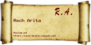 Rech Arita névjegykártya